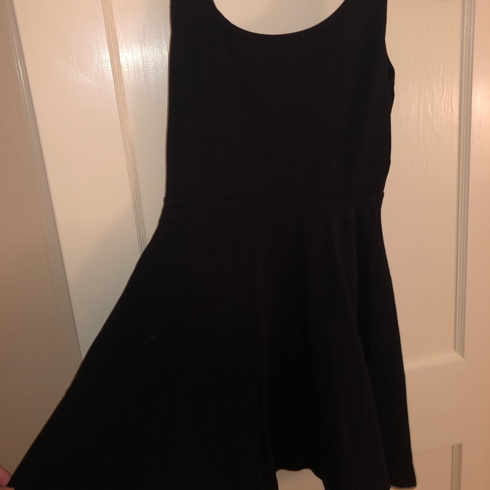 Black cotton skater dress